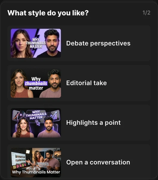 Thumbnail style picker