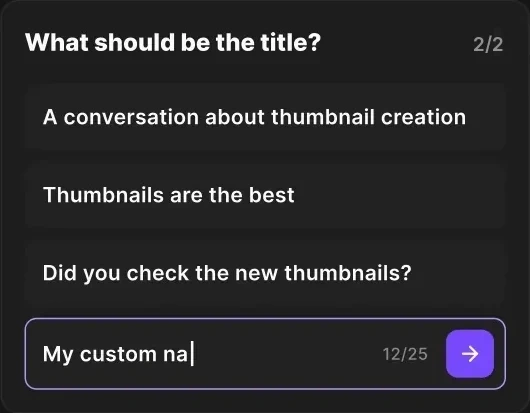 Custom title input