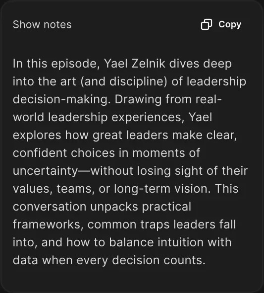 Show notes