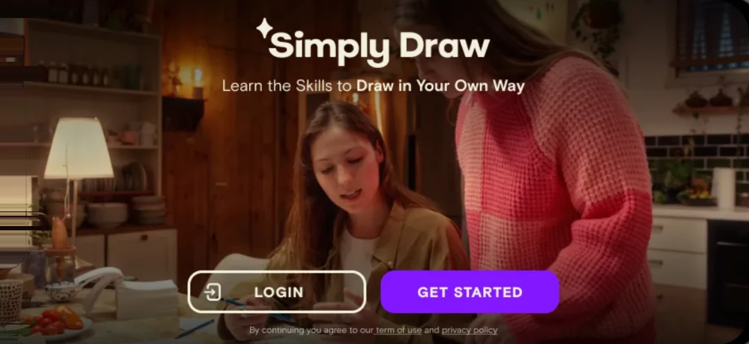 Simply Draw splash screen on iPhone: Learn the skills to draw in your own way